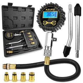 img 4 attached to 🚗 AZUNO Automotive Compression Tester - Digital Compression Gauge 200 PSI for Petrol Engine Cylinder Compression Testing Kit with Adapter & Hose