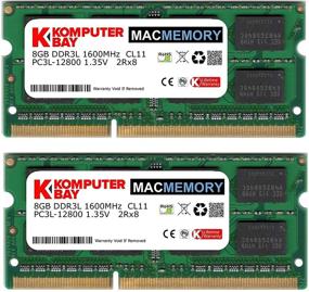img 2 attached to 💻 16GB (2x8GB) Komputerbay MACMEMORY DDR3 / DDR3L 1600MHz SODIMM PC3L-12800 2Rx8 Dual Rank 1.35V CL11 204-Pin Non-ECC Unbuffered RAM Memory Upgrade Kit for Notebook and Laptop