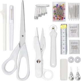 img 4 attached to 🧵 Sewing Project Kit Set with Stainless Steel Hand Sewing/Machine Needles, Measuring Tape, Scissors, Fabric Rotary Cutter, and More by MILIJIA