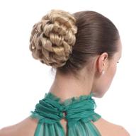 станьте обворожительной с prettyshop объемной пучковой причёской topknot hepburn bun - волнистая смесь блондиночки d103 с завязкой. логотип