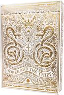 joker & the thief white gold edition: premium poker playing cards for magic and cardistry логотип