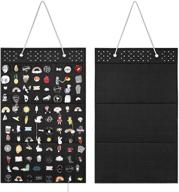 arouy enamel pin display and brooch collection storage organizer - wall hanging pin holder for women or men, holds up to 96 pins (black) - organizer only логотип