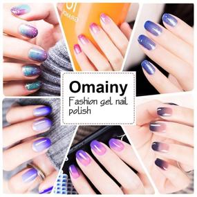 img 3 attached to 💅 Omainy Gel Nail Polish Set - Color Changing Gel Polish Set Purple Blue Pink Red Lavender Wind Red Black Soak Off UV LED Thermal Temperature Art (8PCS001)