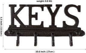 img 1 attached to Efficient Wall-Mounted Key Holder: WantuSee Metal Organizer Rack with 4 Hooks, Ideal for Home Entryway and Mudroom, Includes Decorative Screws and Anchors, 10.6x4.5 inch
