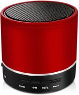 compact rechargeable bluetooth speaker: powerful bass, 360 surround sound - red logo