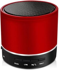 img 4 attached to Compact Rechargeable Bluetooth Speaker: Powerful Bass, 360 Surround Sound - Red