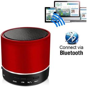 img 2 attached to Компактная перезаряжаемая колонка Bluetooth: мощный бас, звук 360° - красная