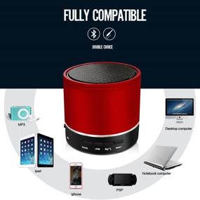 img 3 attached to Compact Rechargeable Bluetooth Speaker: Powerful Bass, 360 Surround Sound - Red