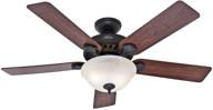 🔦 hunter pro's 52" indoor ceiling fan with led light and pull chain control - new bronze finish логотип