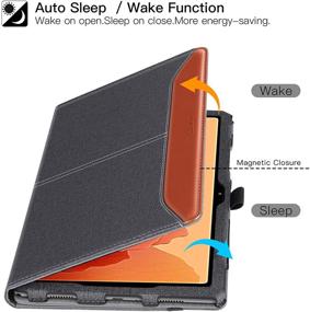 img 1 attached to 📱 ZtotopCase for New Samsung Galaxy Tab A7 10.4" Tablet: Premium Leather Folio Case with Auto Sleep/Wake & Pencil Holder - DenimBlack