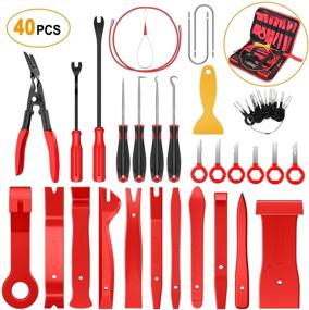 img 4 attached to 🔧 Premium 40Pcs GOOACC Trim Removal Tool Kit: Auto Terminal Removal, Clip Pliers, Stereo Removal, Upholstery Repair, Precision Hook & Pick Set, Wiring Threader, Car Film Scraper