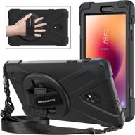 braecnstock galaxy tab a 8.0 2017 case - heavy duty 3-layer protection with 360° rotatable stand and adjustable handle - black logo