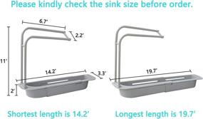 img 2 attached to 🧽 Gray Kitchen Sink Organizer: Noviko Telescopic Rack for Sponges and Storage