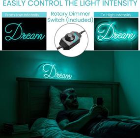 img 2 attached to 🌟 Elevate Your Space with Elysian Vibes 17” x 9” Dream LED Neon Signs! Transform Your Bedroom with Trendy Blue Room Decor Lights and Dimmer Function