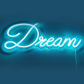 img 4 attached to 🌟 Elevate Your Space with Elysian Vibes 17” x 9” Dream LED Neon Signs! Transform Your Bedroom with Trendy Blue Room Decor Lights and Dimmer Function