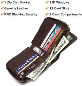 img 1 attached to 👝 Genuine Leather Blocking Wallet - Ultimate Men's Essential Accessory by GOIACII