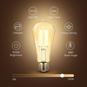 img 3 attached to 💡 Dimmable Vintage Linkind Filament Bulb - An Equivalent LED Substitute