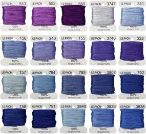 img 2 attached to 🌈 High-Quality Rainbow Embroidery Floss Bobbins - Cross Stitch Threads for Friendship Bracelets & Crafts - Pack of 20 Bobbins - Dark Delft Blue Gradient