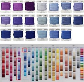 img 1 attached to 🌈 High-Quality Rainbow Embroidery Floss Bobbins - Cross Stitch Threads for Friendship Bracelets & Crafts - Pack of 20 Bobbins - Dark Delft Blue Gradient