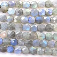 💎 8mm faceted natural color labradorite square gemstone loose beads for diy jewelry making logo