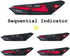 img 2 attached to 🚗 Inginuity Time LED Tail Lights for Toyota Camry 2018-2020: Clear Rear Lamps with Animation, DRL, Brake & Turn Signal Assembly - Clear Lens