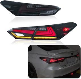 img 4 attached to 🚗 Inginuity Time LED Tail Lights for Toyota Camry 2018-2020: Clear Rear Lamps with Animation, DRL, Brake & Turn Signal Assembly - Clear Lens