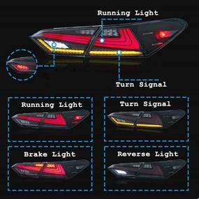 img 3 attached to 🚗 Inginuity Time LED Tail Lights for Toyota Camry 2018-2020: Clear Rear Lamps with Animation, DRL, Brake & Turn Signal Assembly - Clear Lens