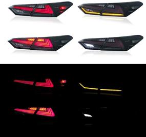 img 1 attached to 🚗 Inginuity Time LED Tail Lights for Toyota Camry 2018-2020: Clear Rear Lamps with Animation, DRL, Brake & Turn Signal Assembly - Clear Lens
