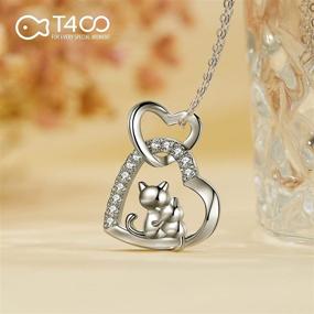 img 1 attached to 🐢 T400 925 Sterling Silver Cat Turtle Heart Pendant Necklace: Ideal Gift for Women, Girls, Sisters, and Friends