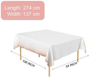 img 3 attached to 🌹 Ougold 54x108 Inch Rectangle Table Cover - Premium Plastic Rose Gold Dot Tablecloth