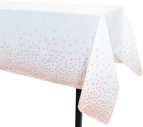img 4 attached to 🌹 Ougold 54x108 Inch Rectangle Table Cover - Premium Plastic Rose Gold Dot Tablecloth