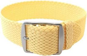 img 4 attached to Wrist Style Perlon Watch Yellow Men's Watches in Watch Bands