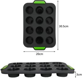 img 2 attached to 🥞 CEREALY 2-Pack 12-Cup Silicone Muffin Pan - Non-Stick Cupcake Baking Pan Mold Tray Tin Case Mould with Spatula for Baking Egg Muffin Pudding Cupcakes