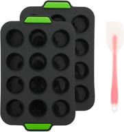 🥞 cerealy 2-pack 12-cup silicone muffin pan - non-stick cupcake baking pan mold tray tin case mould with spatula for baking egg muffin pudding cupcakes logo