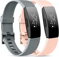 vancle 2 pack rose gold silver bands for fitbit inspire hr & inspire & ace 2 - silicone sport wristbands for women and men logo