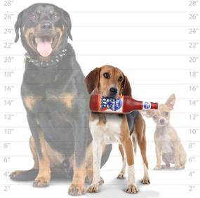 img 1 attached to 🍺 Silly Squeakers Beer Bottles Dog Toy - 100% Vinyl for Durability. Strong and Novelty Play Toy with 14 Options. Floats!