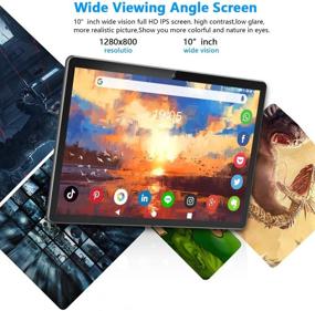 img 3 attached to 📱 Premium 10 Inch Android 9.0 Pie Tablet with 32GB/128GB Expandable Storage, 3G Phone Functionality, Dual Sim Card Slots, Dual Camera, Quad Core Processor, HD IPS Display, WiFi, Bluetooth, GPS, FM - Black