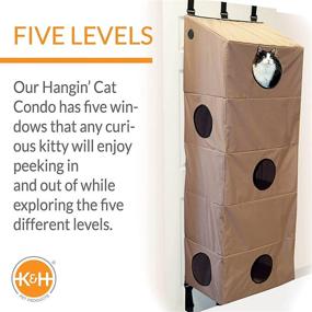 img 1 attached to K&amp;H PET PRODUCTS Hanging Cat Condo - Door Mounted Cat Furniture Tree (Large, Tan, 23 X 16 X 65 Inches)