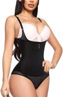 👗 yerkoad women latex waist trainer full body shaper - tummy control shapewear bodysuit fajas colombianas, zipper open bust corset logo