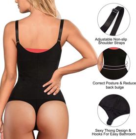 img 1 attached to 👗 YERKOAD Women Latex Waist Trainer Full Body Shaper - Tummy Control Shapewear Bodysuit Fajas Colombianas, Zipper Open Bust Corset