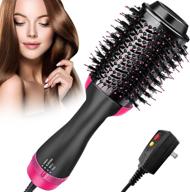 💇 hair dryer brush - eleacc professional 4 in 1 hot air blow dryer brush - one step hair dryer and styler volumizer for fast drying, straightening, curling - salon quality negative ion ceramic brush hair dryer logo