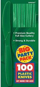 img 1 attached to 🍴 Amscan Big Party Pack Plastic Knives, 9 x 4, Праздничный зеленый - Прочные одноразовые столовые приборы для больших торжеств.