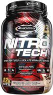 🏋️ muscletech нитро-тех молочный протеин порошок изолят и пептиды – эффективный строитель мышц для мужчин и женщин, спортивное питание – вкус печенья с кремом, 2,2 фунта. логотип