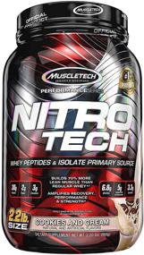 img 4 attached to 🏋️ MuscleTech Нитро-Тех Молочный протеин порошок изолят и пептиды – эффективный строитель мышц для мужчин и женщин, спортивное питание – вкус печенья с кремом, 2,2 фунта.