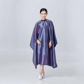 img 1 attached to 💜 Lzttyee Waterproof Hair Cutting Cape: Salon Barber Gown with Stretch Out Hand Design in Purple