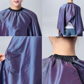 img 3 attached to 💜 Lzttyee Waterproof Hair Cutting Cape: Salon Barber Gown with Stretch Out Hand Design in Purple