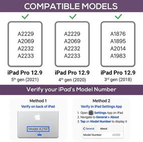 img 2 attached to 🔮 Чехол Typecase Touch для iPad Pro 12.9 2021 с клавиатурой и трекпадом - в стиле Magic Keyboard, смарт-подсветкой клавиш, 360° вращаемый - совместим с Apple Pencil (фиолетовый)