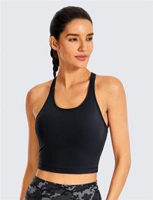 img 3 attached to 🏋️ CRZ YOGA Women's Racerback Longline Padded Sports Bra: Wireless Crop Cami Tank Tops for Yoga – Ultimate Comfort!
