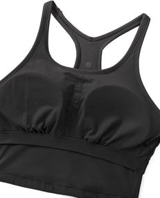 img 1 attached to 🏋️ CRZ YOGA Women's Racerback Longline Padded Sports Bra: Wireless Crop Cami Tank Tops for Yoga – Ultimate Comfort!
