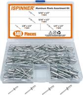🔩 ispinner 140pcs aluminum rivets assortment: premium quality & versatile rivet fasteners logo
